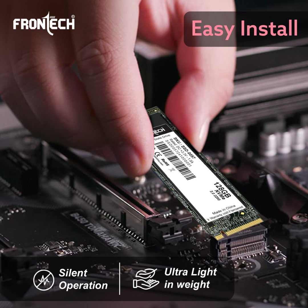 Frontech 128GB Internal SSD | M.2 2280 NVMe, Ultra-Fast 1800/550 Mbps (SSD-0057) Frontech 128GB Internal SSD | M.2 2280 NVMe, Ultra-Fast 1800/550 Mbps (SSD-0057)